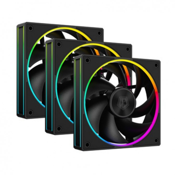 ID-Cooling Cooler 12cm - AF-127-ARGB-K TRIO (29,9dB, max. 132,52 m3/h, 4pin, PWM, 3 x12cm, ARGB LED, fekete) PC