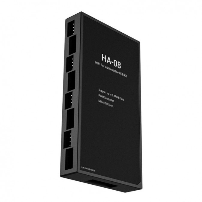 ID-Cooling A-RGB elosztó - HA-08  (8 db PWM, 8 db A-RGB, SATA) PC