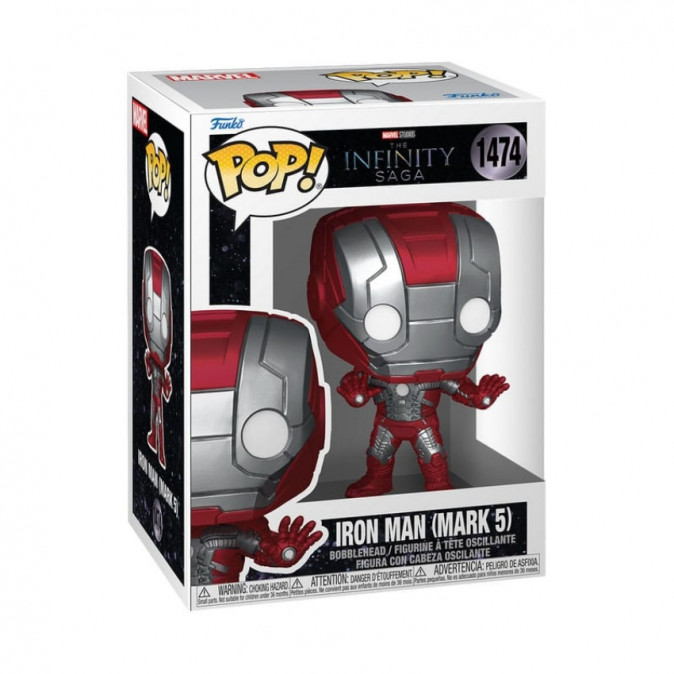 Funko Pop! Marvel: The Infinity Saga - Iron Man (Mark 5) #1474 Bobble-Head Vinyl Figura Ajándéktárgyak
