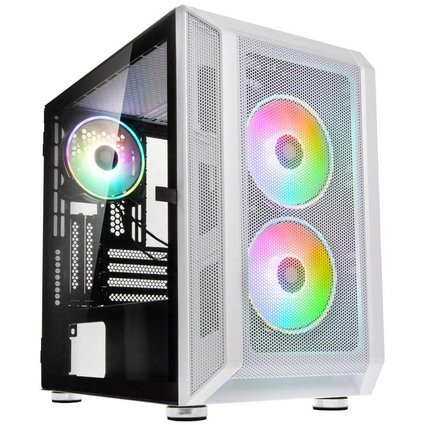 Számítógépház Kolink Citadel Mesh RGB mATX Edzett üveg Fehér PC