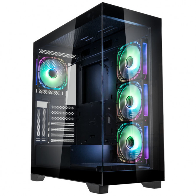 Számítógépház Kolink Unity Peak ARGB Midi Showcase, Edzett üveg , Fekete PC