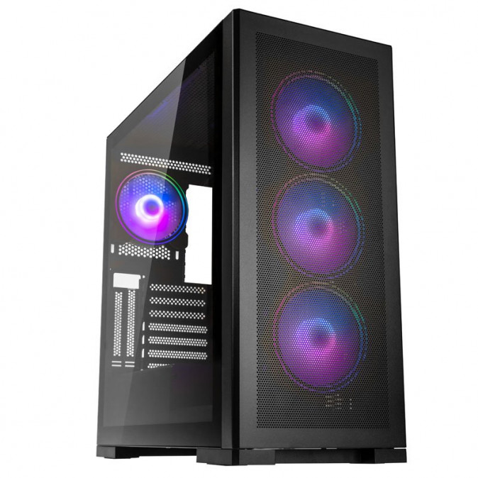 Számítógépház Kolink Unity Meshbay ARGB Midi-Tower, edzett üveg - fekete PC