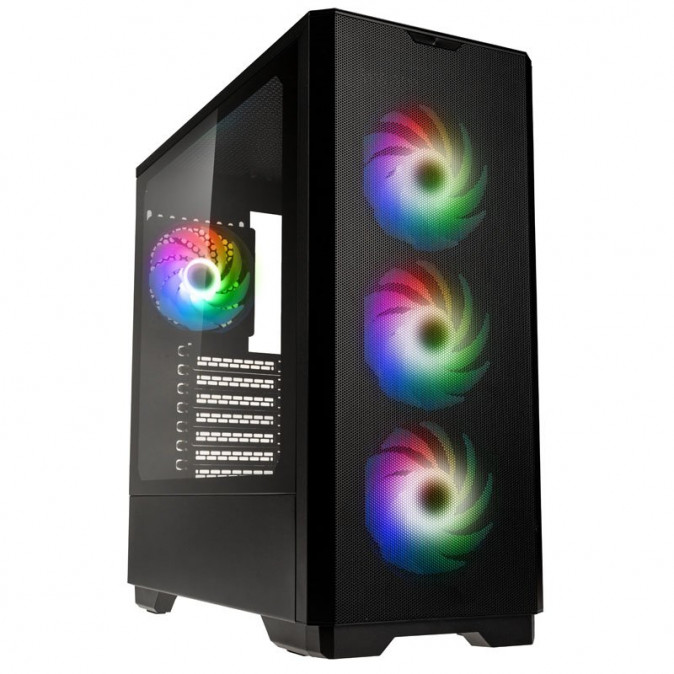 Számítógépház Kolink Unity Solar ARGB Mesh Midi-Tower, fekete PC
