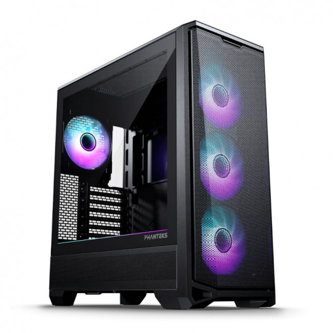 Számítógépház PHANTEKS G400A, Edzett üveg, 4 x 140mm DRGB venti, szatén fekete PC