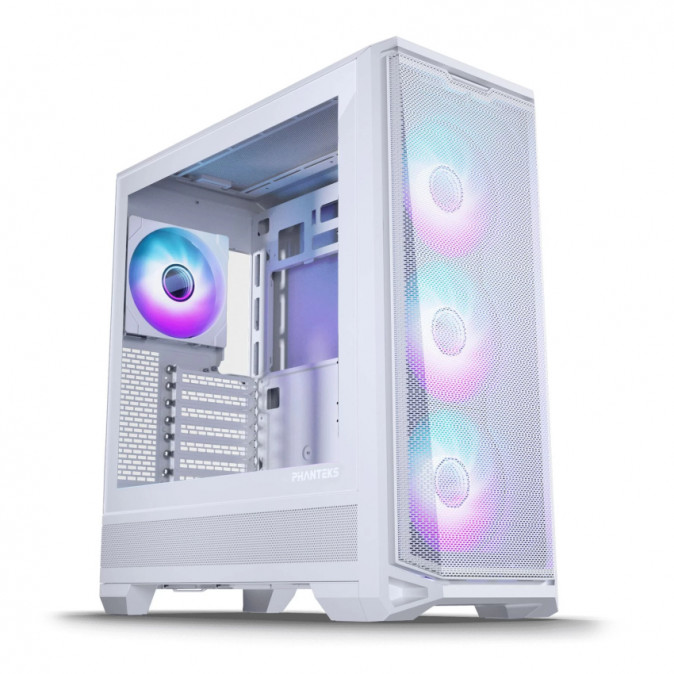 Számítógépház PHANTEKS G400A, Edzett üveg, 4 x 140mm DRGB venti, matt fehér PC