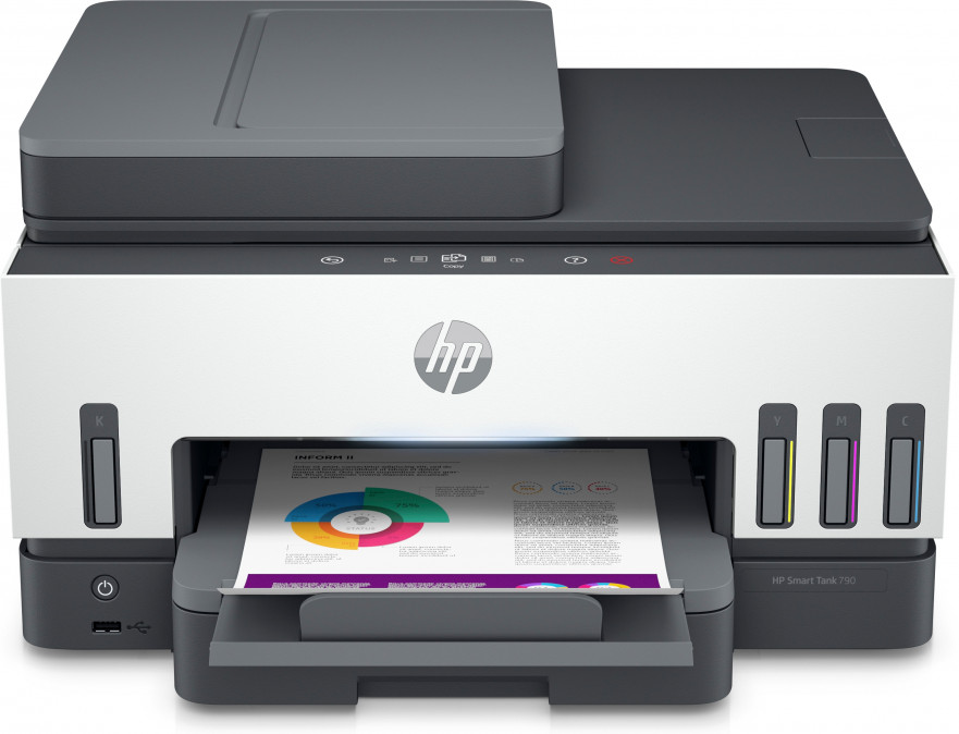 HP Tintasugaras MFP NY/M/S/F  Smart Tank 790 tintatartályos multifunkciós nyomtató, USB/Wlan A4 15lap/perc(ISO), ADF PC