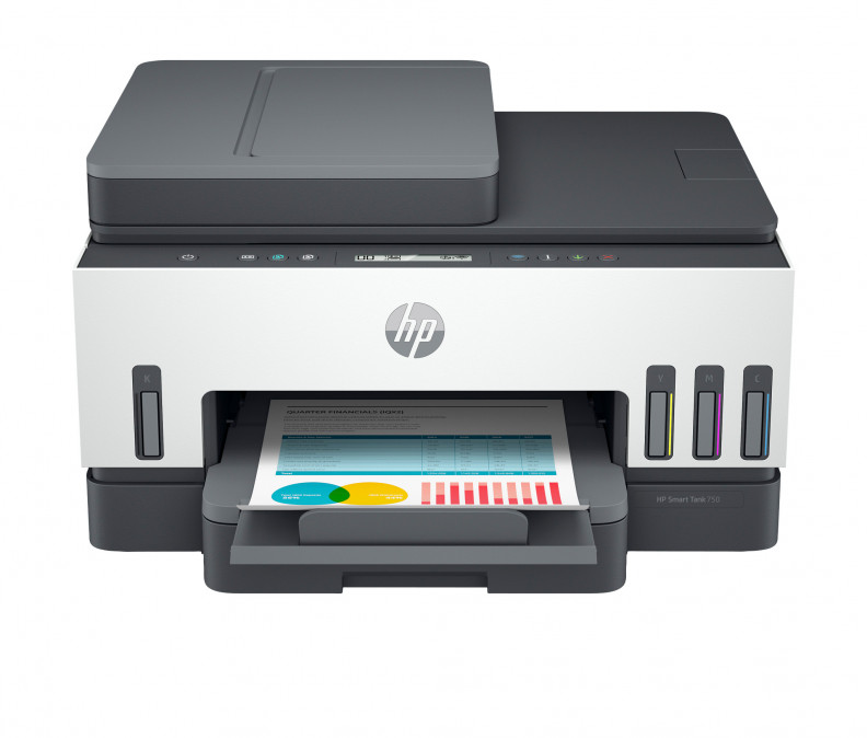 HP Tintasugaras MFP NY/M/S  Smart Tank 750 tintatartályos multifunkciós nyomtató, USB/Wlan A4 15lap/perc(ISO), ADF PC