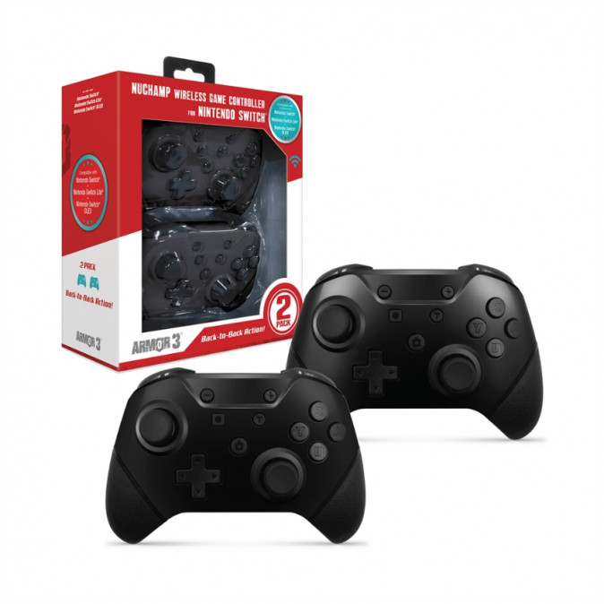 ARMOR3 NUCHAMP Nintendo Switch Kiegészítő Vezeték nélküli kontroller - Fekete (2-PACK) Nintendo Switch