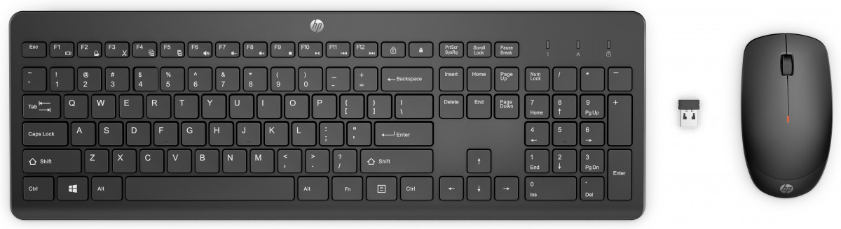 HP 230 vezeték nélküli billentyűzet és egér - Fekete (18H24AA#AKC) PC