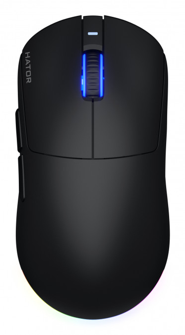 HATOR Quasar 3 vezeték nélküli 12000 DPI gamer egér - Fekete (HTM730) PC