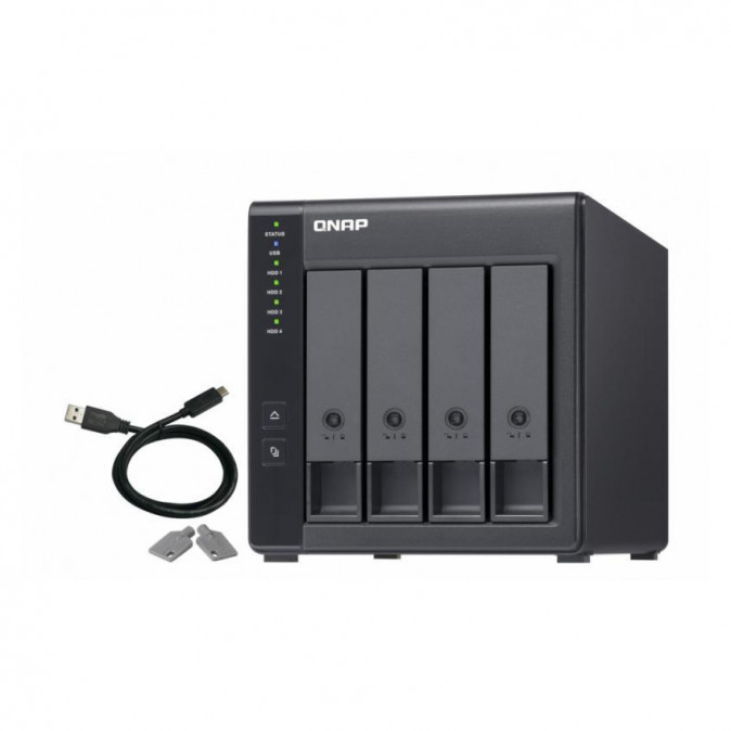 4-bay 3.5" SATA HDD USB 3.0 type-C hardware RAID external enclosure. USB-C to US PC
