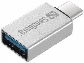 Sandberg Kábel Átalakító - USB-C to USB3.0 Dongle (ezüst; USB-C bemenet; USB3.0 (anya) kimenet) PC