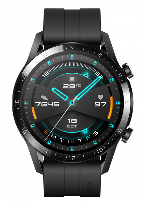 Huawei Watch GT 2 Sportóra ( 46mm ) Fekete szilikon Mobil