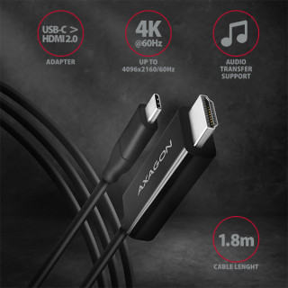 Axagon RVC-HI2C USB-C - HDMI 2.0 kábel PC