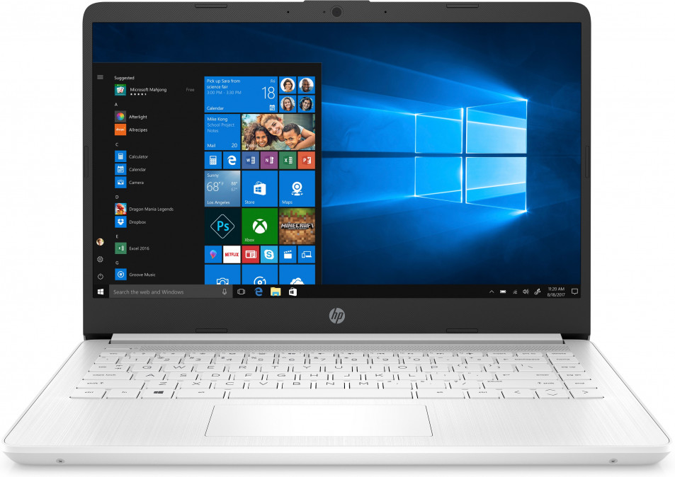 HP 14s-dq1003nh 14"FHD/Intel Core i3-1005G1/4GB/256GB/Int. VGA/Win10/fehér laptop PC