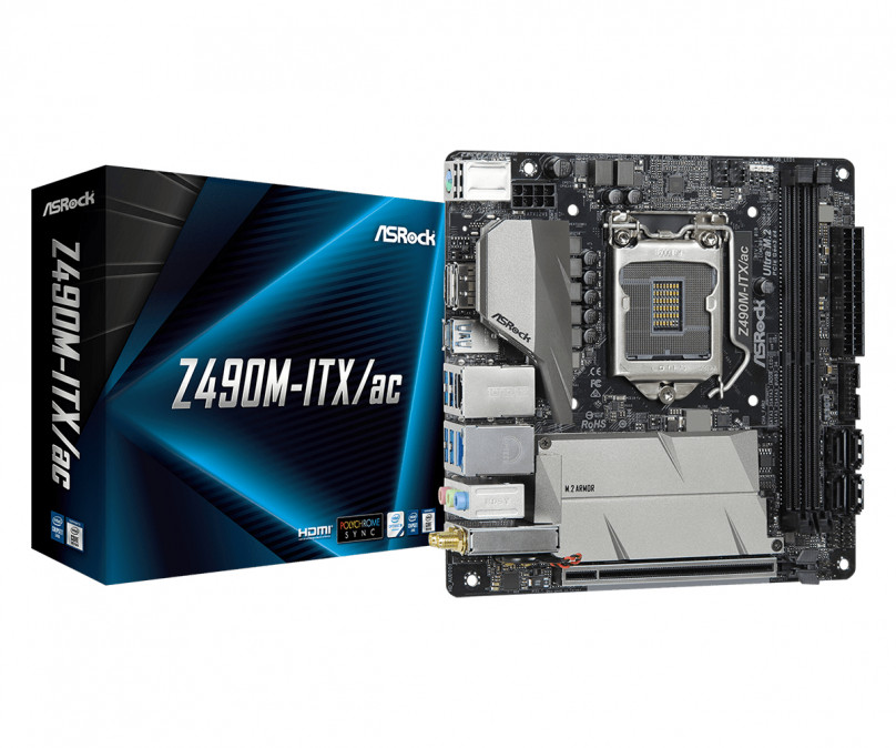 ASRock Z490M-ITX/AC Intel Z490 LGA1200 mini-ITX alaplap PC