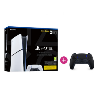 PlayStation 5 Digital Edition (Slim) + PlayStation 5 (PS5) DualSense Controller (Midnight Black) PS5