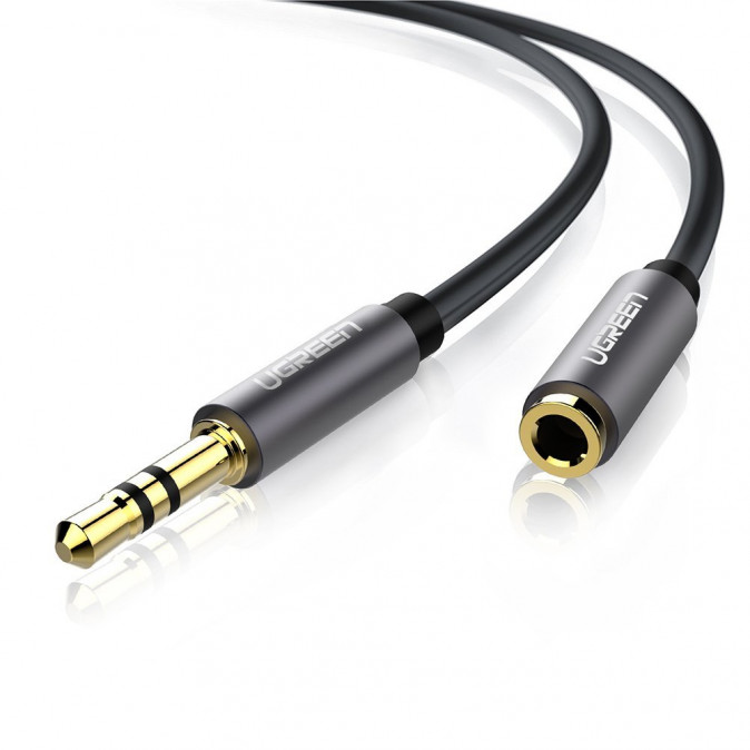 UGREEN AUX jack audio hosszabbító kábel 3.5mm 1m (Fekete-Szürke) (UG10592) PC