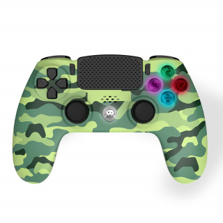 Freaks and Geeks - PS4 vezeték nélküli LED kontroller - Green Camo / Zöld terepmintás (140142d) (használt) PS4