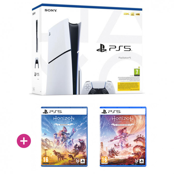 PlayStation 5 (Slim) + Horizon - Forbidden West Complete Edition + Horizon Zero Dawn Remastered PS5