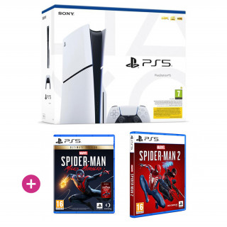 PlayStation 5 (Slim) + Marvel's Spider-Man Miles Morales Ultimate Edition + Marvel's Spider-Man 2 PS5