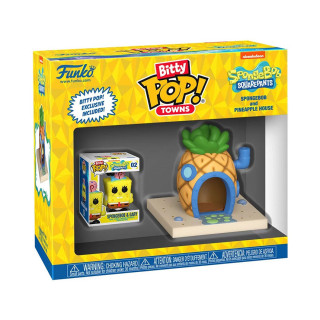 Funko Bitty Pop! Towns: SpongeBob Squarepants - Spongebob and Pineapple House Vinyl Figures Ajándéktárgyak