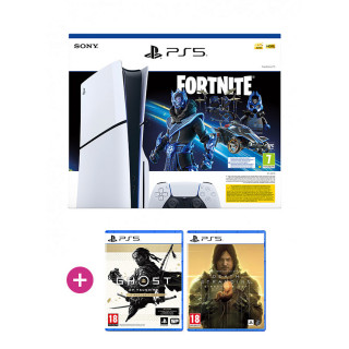 PlayStation 5 (Slim) Fortnite Cobalt Star bundle + Death Stranding DC+ Ghost of Tsushima DC PS5