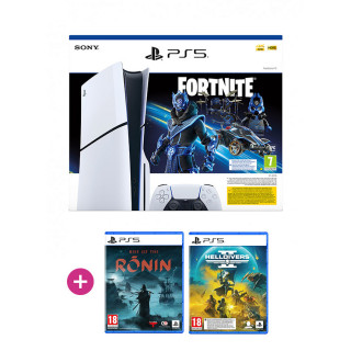 PlayStation 5 (Slim) Fortnite Cobalt Star bundle + Rise of the Ronin + Helldivers II PS5