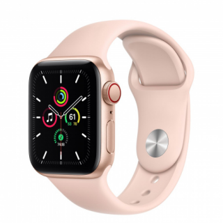 Apple Watch SE GPS + Cellular, 40mm Gold Aluminium Case with Pink Sand Sport Ban Mobil