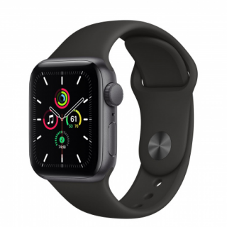 Apple Watch SE GPS, 40mm Space Gray Aluminium Case with Black Sport Band Mobil