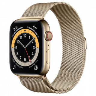 Apple Watch S6 GPS + Cellular, 44mm Gold Stainless Steel Case with Gold Milanese Mobil