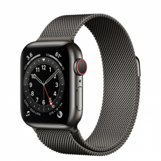 Apple Watch S6 GPS + Cellular, 40mm Graphite Stainless Steel Case with Graphite Mobil