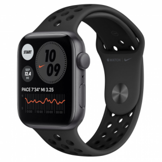 Apple Watch Nike SE GPS, 44mm Space Gray Aluminium Case with Anthracite/Black  Mobil