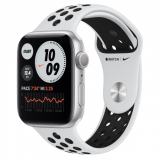 Apple Watch Nike S6 GPS, 44mm Silver Aluminium Case with Pure Platinum/Black Nik Mobil