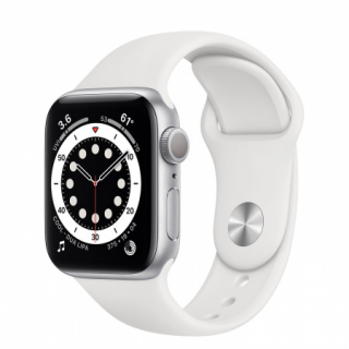 Apple Watch S6 GPS, 40mm Silver Aluminium Case with White Sport Band - Regular Mobil