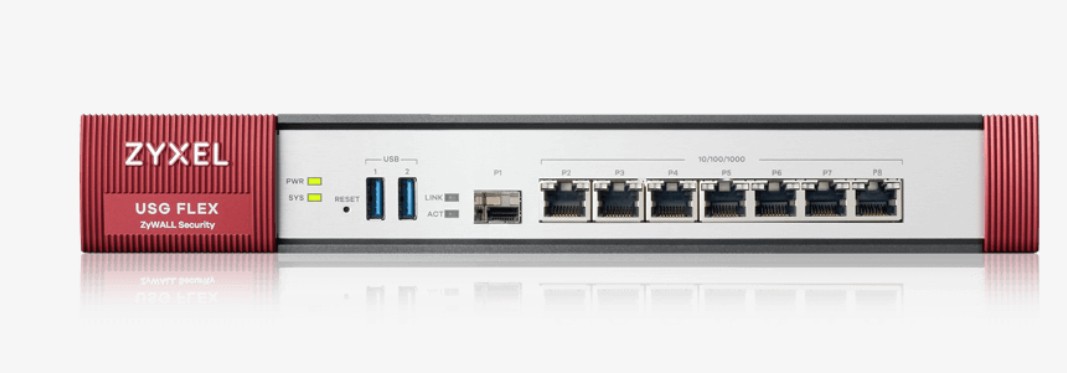 NET-FIREWALL Zyxel USG Flex Firewall 7 Gigabit user-definable ports, 1*SFP, 2* USB (Device on PC