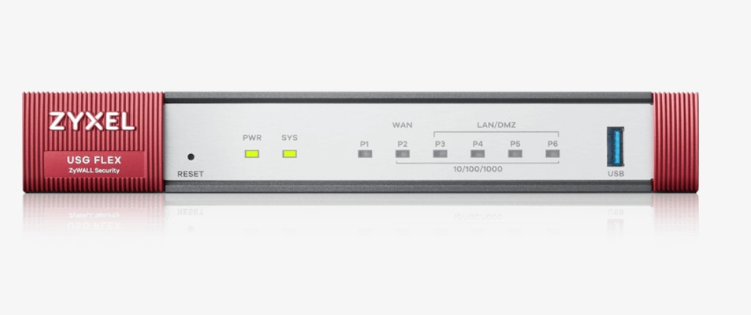 NET-FIREWALL Zyxel USG Flex Firewall 10/100/1000,1*WAN, 1*SFP, 4*LAN/DMZ ports, 1*USB with 1 PC