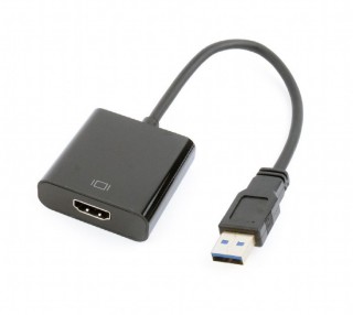 Gembird USB 3.0 A -> HDMI M/F adapter 0.2m fekete (Használt) PC