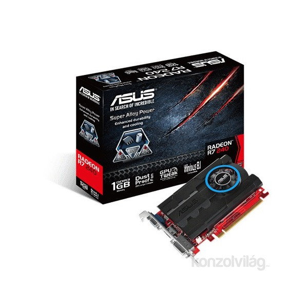 ASUS R7 240-1GD3 AMD 1GB DDR3 64bit PCIe videokártya PC