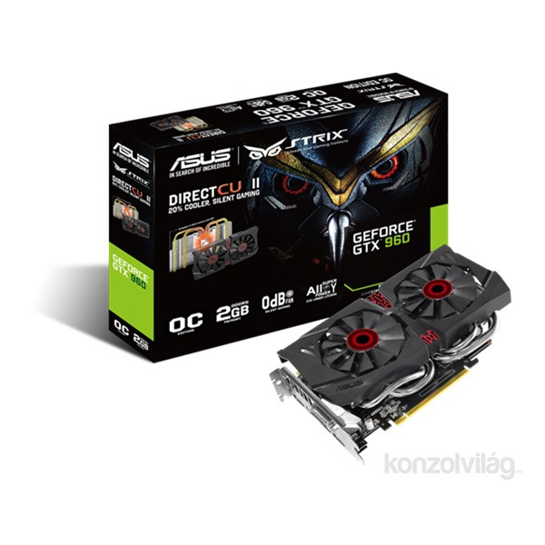 ASUS STRIX-GTX960-DC2OC-2GD5 nVidia 2GB GDDR5 128bit PCIe videokártya PC