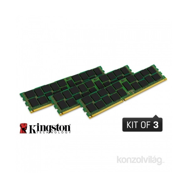 Kingston-Dell 48GB/1333MHz DDR-3 reg.ECC QR x8 LoVo (Kit 3db 16GB) (KTD-PE6950/8G) szerver memória PC