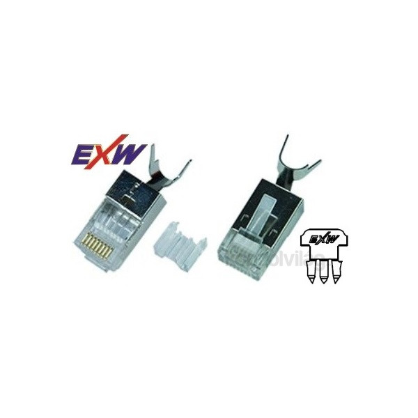 EXW CAT6A STP Modulár Dugó 8P8C RJ45 1,5mm érvastagságú patch és fali kábelekhez 20db PC