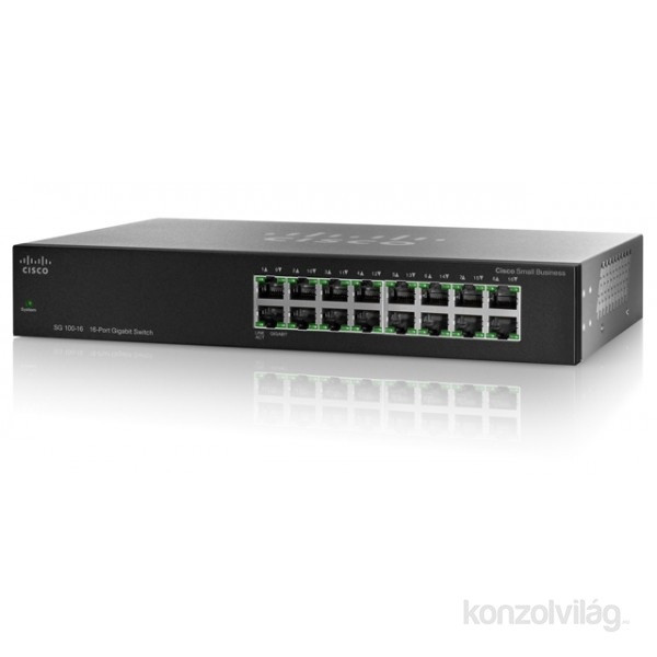 Cisco SG100-16 16port GbE LAN nem menedzselhető rack switch PC