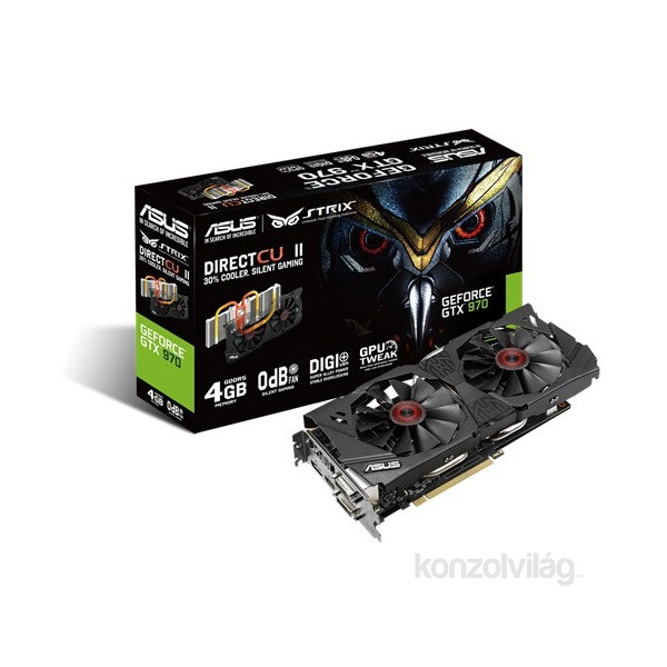 ASUS STRIX-GTX970-DC2-4GD5 nVidia 4GB GDDR5 256bit PCIe videokártya PC