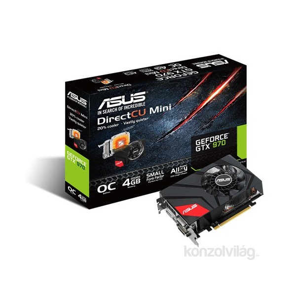 ASUS GTX970-DCMOC-4GD5 nVidia 4GB GDDR5 256bit PCIe videokártya PC