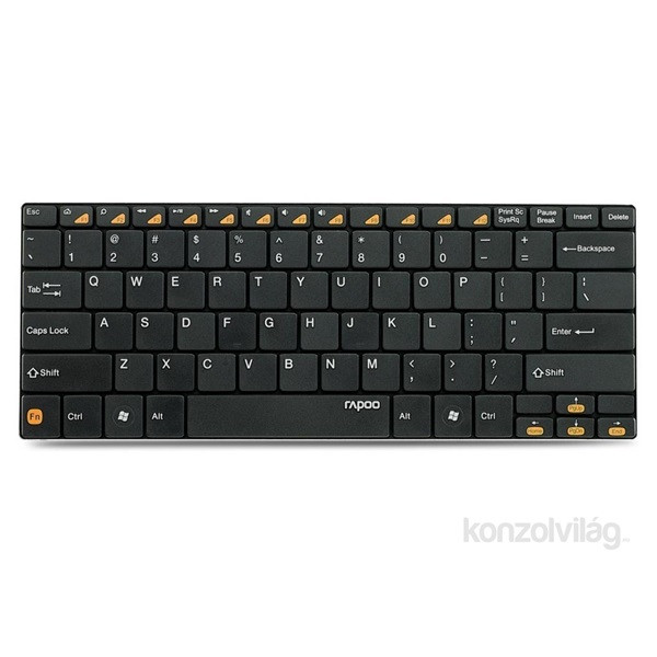 Rapoo "E6100 Compact" Bluetooth fekete ENG billentyűzet PC