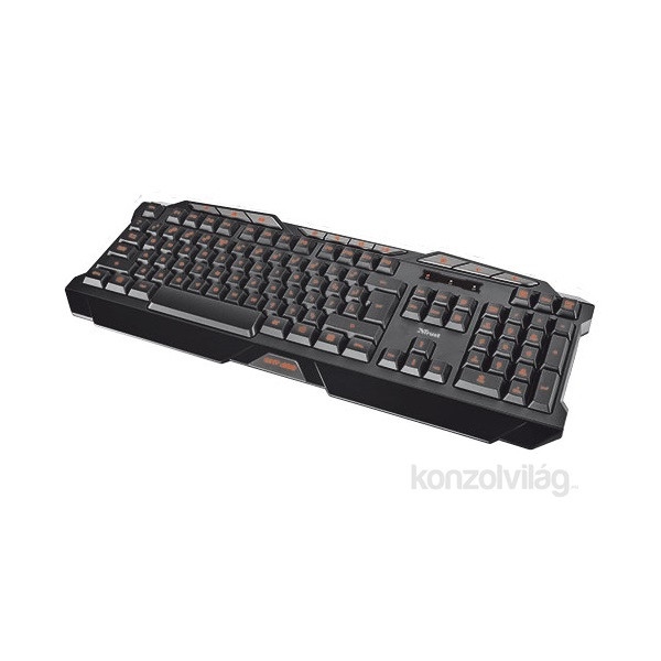 Trust GXT 280 LED USB fekete HUN világító gamer billentyűzet PC