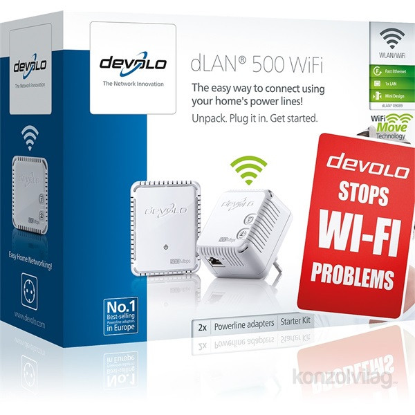 devolo dLAN 500 WiFi Starter Kit Powerline PC