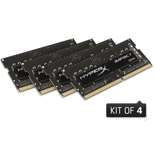 Kingston 64GB/2133MHz DDR-4 (Kit 4db 16GB) HyperX Impact (HX421S14IBK4/64) notebook memória PC